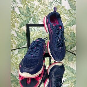 Ryka Womens Devotion XT Training Shoe‎ Pink and blue Laced Blue Size 8 Wide